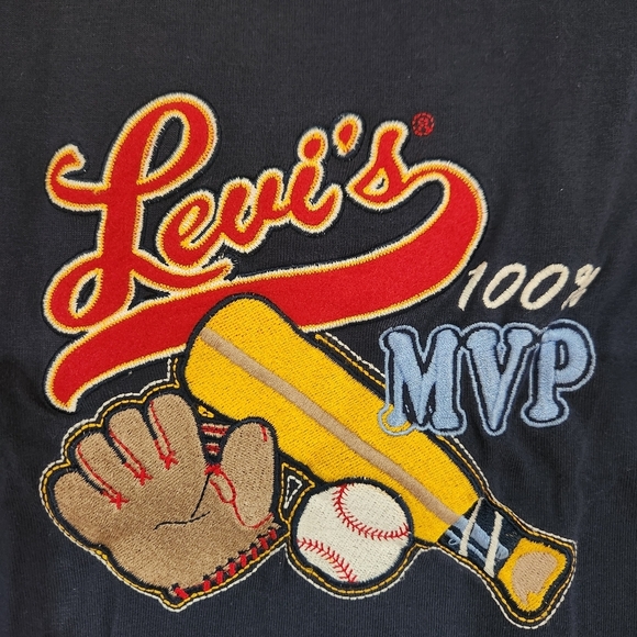 Vintage Levis Kids Tshirt Baseball 4t Blue - Picture 2 of 5